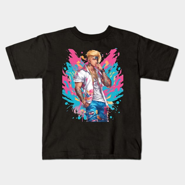 anime boy Kids T-Shirt by animegirlnft